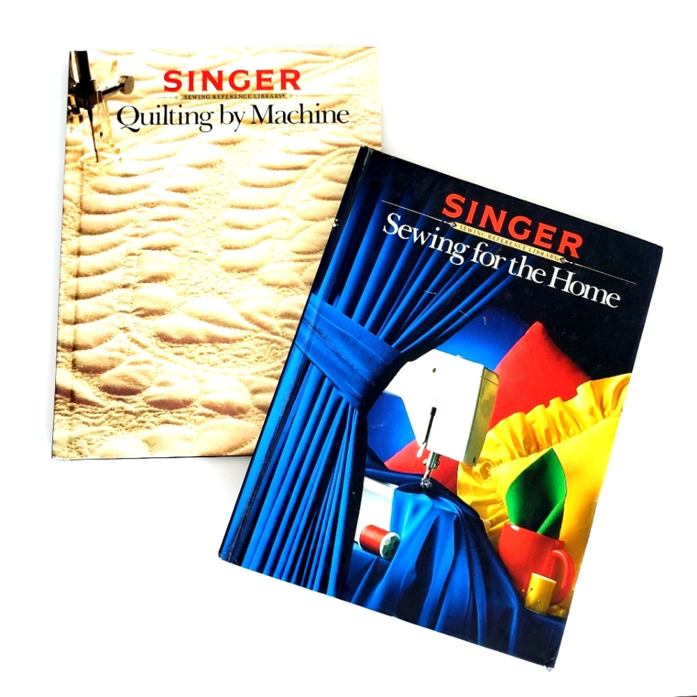 2 BOOKS * VTG SINGER Sewing Books Bundle Hardcover QUILTING & HOME SEWING Tips